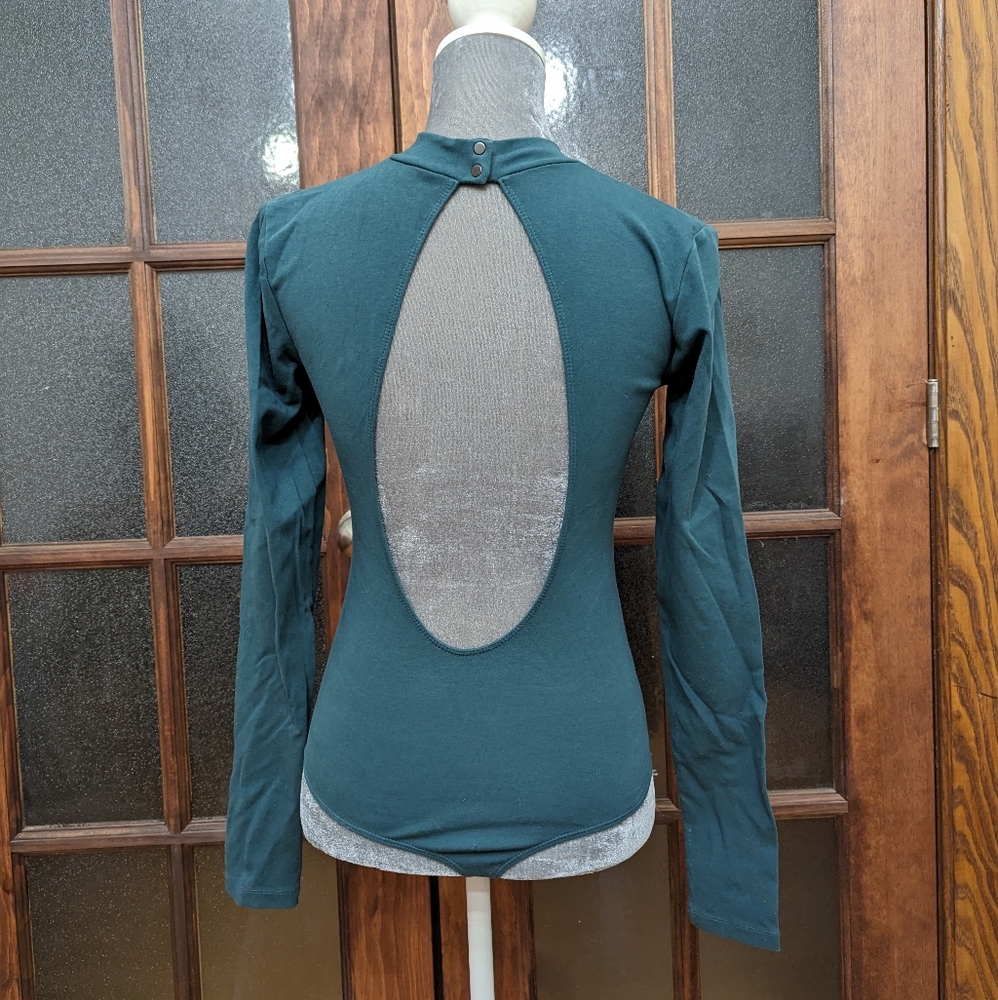 Talula forest emerald green open back bodysuit Medium